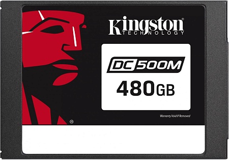 Твердотельный накопитель Kingston. Kingston SSD DC500M, 480GB, 2.5" 7mm, SATA3, 3D TLC, R/W 555/520MB/s, IOPs 98 000/58 000, TBW 1139, DWPD 1.3 (5 лет)