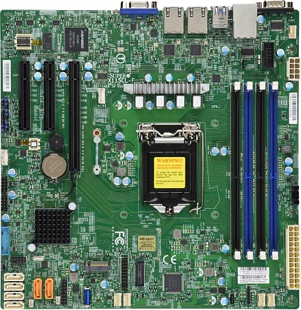Системная плата SuperMicro. MB Supermicro X11SCL-F-O, 1xLGA 1151, E-2100/2200, Core i3, Pentium, Celeron, C242, 4xDDR4 Up to 128GB Unbuffered ECC/non-ECC UDIMM, 1 PCI-E 3.0 x8 (in x16), 2 PCI-E 3.0 x4 (in x8), 6 SATA3 (6Gbps) ports; RAID 0, 1, 5, 10, M.2