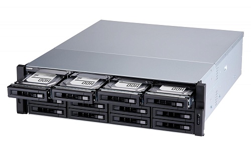 Сетевое хранилище без дисков QNAP. SMB QNAP TS-1683XU-RP-E2124-16G 16-Bay NAS (16x 2.5&amp;quot;/3.5&amp;quot; SATA HDD/SSD), Intel Xeon E-2124 4-core 3.3 GHz (up to 4.3 GHz), 16 GB DDR4 ECC RAM (2 x 8GB) up to 64 GB ( 4 x 16 GB),  4x GbE LAN, 2 x 10GbE SFP+, rackmount 3U,