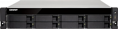 Сетевое хранилище без дисков QNAP. SMB QNAP TS-863XU-RP-4G  NAS, 8-tray w/o HDD, Quad-core 64-bit AMD 2.0GHz, 4GB DDR3L (1x4GB ) up to 16GB (2x8GB ),1x 10G LAN RJ45, 4x1GbE LAN, 2U Rackmount, 2x250W PSU.  W/o rail kit RAIL-B02