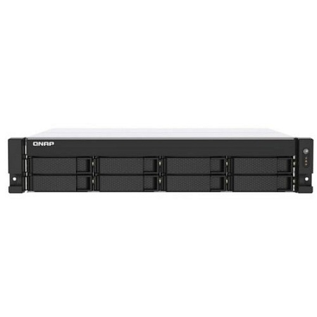 Сетевое хранилище без дисков QNAP. SMB QNAP TS-873AU-4G NAS 8 HDD trays, 2x 2.5 GbE, rackmount, 1 PSU. 64-bit 4-core AMD V1500B 2,2 GHz, 4 GB. RAM (1*4 GB) up to 32GB (2*16 GB). W/o rail kit RAIL-B02