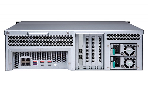 Сетевое хранилище без дисков QNAP. SMB QNAP TS-1683XU-RP-E2124-16G 16-Bay NAS (16x 2.5&amp;quot;/3.5&amp;quot; SATA HDD/SSD), Intel Xeon E-2124 4-core 3.3 GHz (up to 4.3 GHz), 16 GB DDR4 ECC RAM (2 x 8GB) up to 64 GB ( 4 x 16 GB),  4x GbE LAN, 2 x 10GbE SFP+, rackmount 3U,